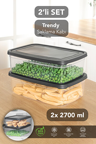 Meleni Home 2 Adet Dikdörtgen Erzak Saklama Kabı - Mikrodalgaya Uygun Düzenle...