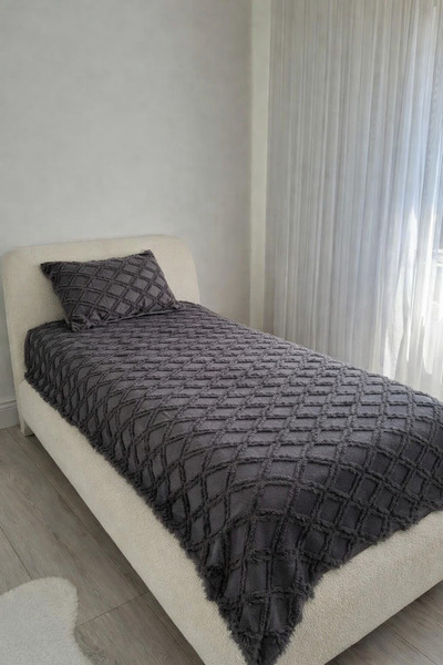 Çeyiz Diyarı مجموعة Çeyiz Diyarı Vesya مكونة من قطعتين من بيكيه مفردة أنثراسايت