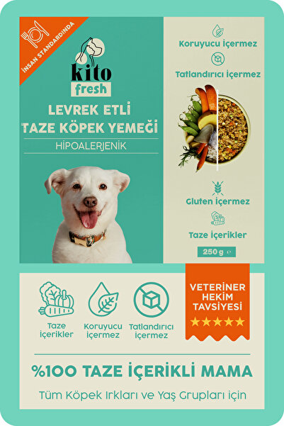 kito Fresh Levrek Etli Köpek Yemeği %100 Taze İçerikli Mama 250 gr