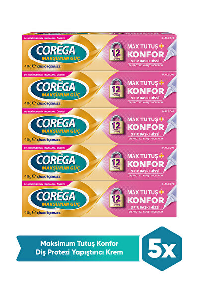 Corega Yastık Konforlu Diş Protezi Yapıştırıcı Krem x 5 Adet