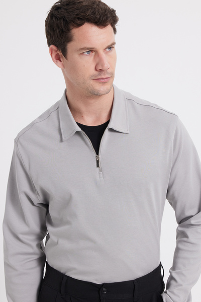 Tudors Men's Relax Fit Comfortable Cut 100% Cotton Half Zipper Polo Collar In...