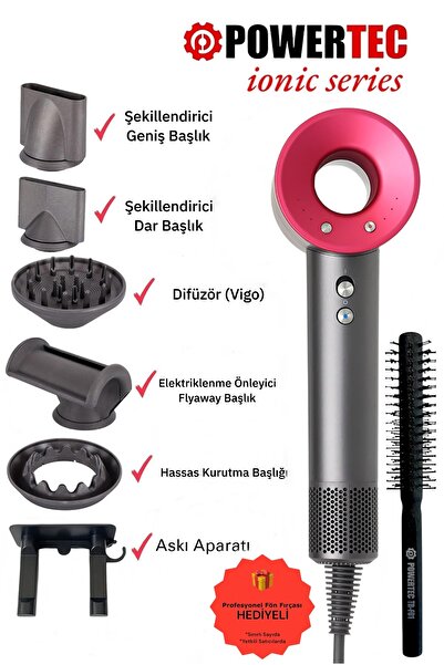 POWERTEC TR-3333 İyonizerli 5 Fonksiyon Plazma Saç Kurutma & Fön Makinesi ( A...
