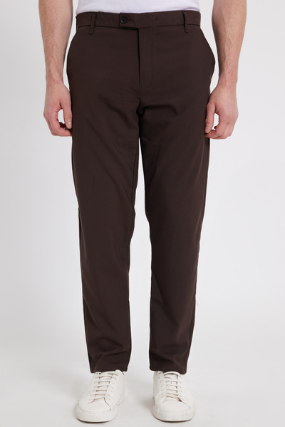 Tudors Erkek Slim Fit Dar Kesim Esnek Yan Cepli Bilek Boy Canvas Kesim Kahver...