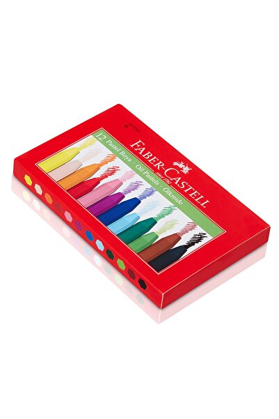 Faber Castell Pastel Boya, 12 Renk, Canlı, Parlak ve Örtücü Renkler, Yumuşak Kullanım, Yoğun Pigmentli