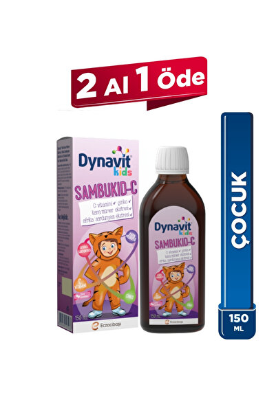 Dynavit Kids Sambukid-C Şurup 150 mL - Çocuklar için Kara Mürver, C Vitamini,...