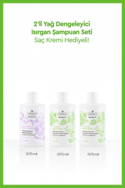 Otacı Yağ Dengeleyici Isırgan Şampuan Seti-Saç Kremi Hediyeli