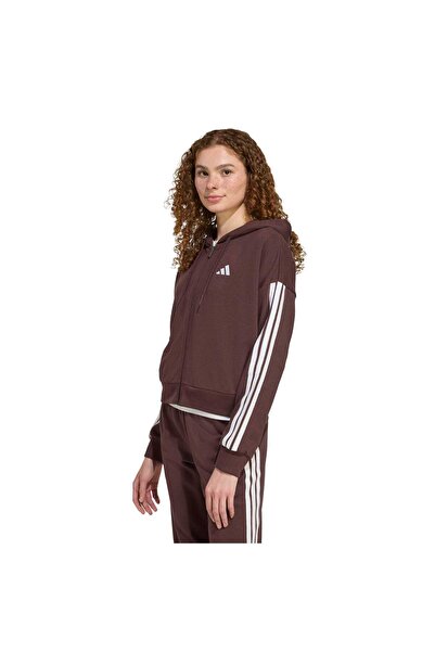 adidas Hanorac cu glugă cu fermoar complet Essentials cu 3 dungi French Terry