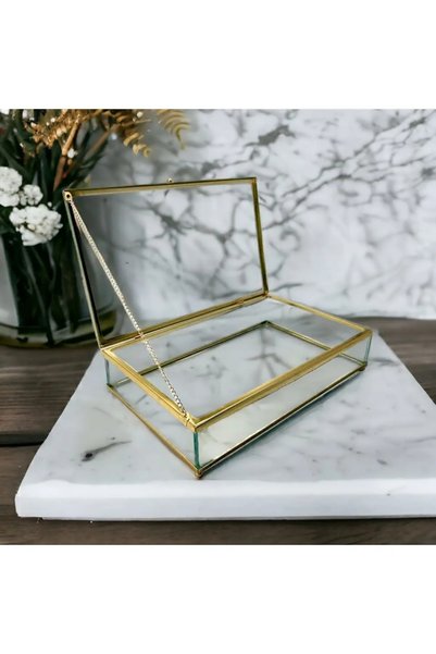 PERA HOME Promise Engagement Chocolate Box with Glass Lid Small Size