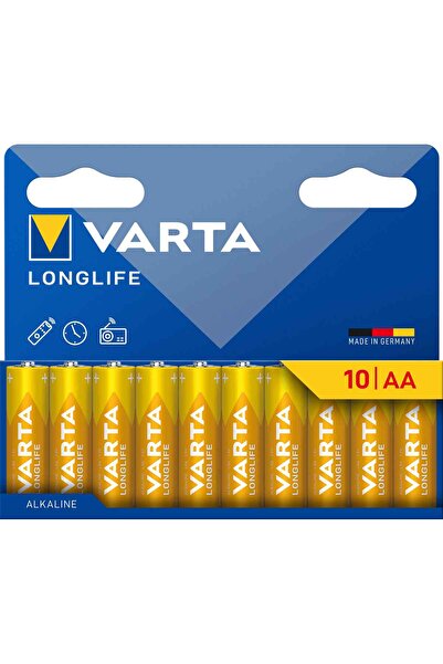 Varta Longlife AA Alkalin Kalem Pil  LR6, 10'lu Paket