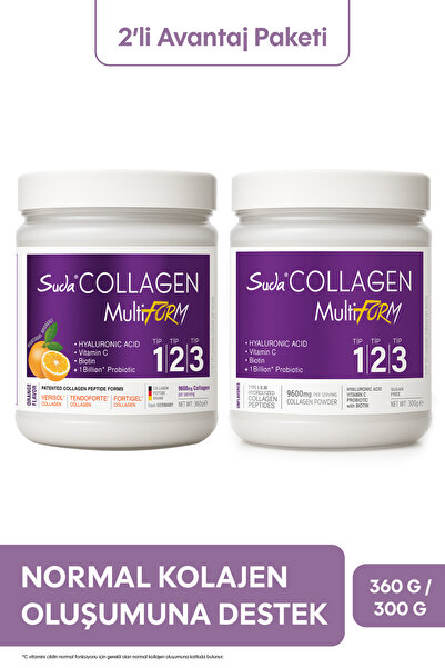 Suda Collagen MULTIFORM AROMASIZ 300 G & PORTAKALLI 360 G