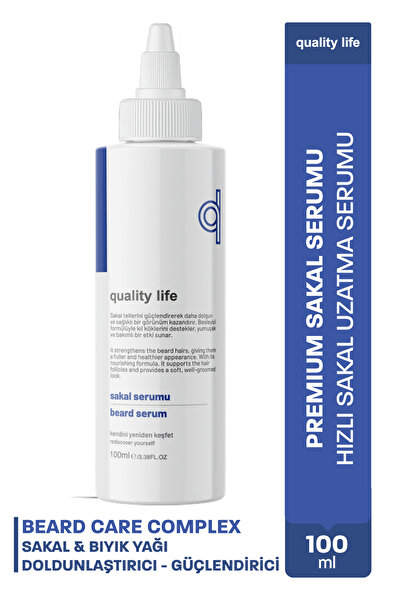Quality Life Sakal Serumu Bitkisel Saç Sakal Bıyık Bakım Yağı Kompleksi Yumuş...