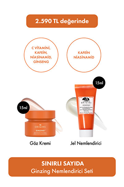 Origins Ginzing Original Göz Çevresi Kremi ve Jel Nemlendirici Seti