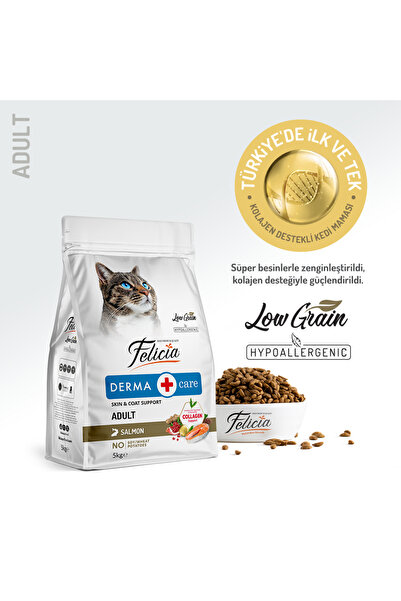 Felicia Kolajen Destekli Hipoalerjenik Somonlu Yetişkin Kedi Maması 5KG