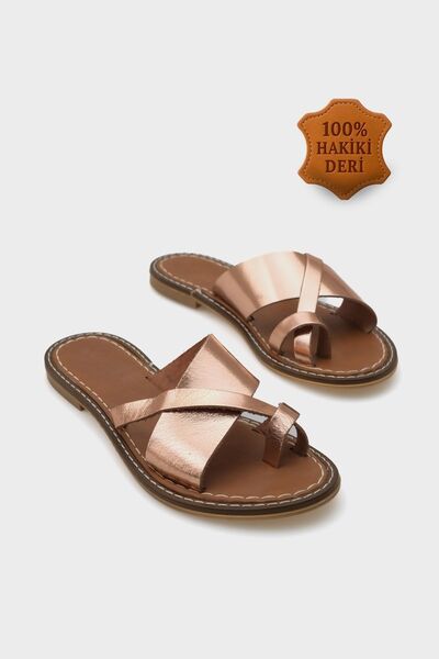 Capone Outfitters شبشب نسائي من الجلد الطبيعي من كابوني 888 بودروم روز