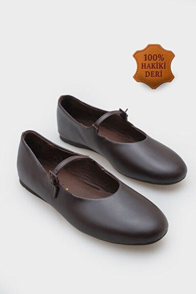 Capone Outfitters Sheri Hakiki Deri Kadın Babet