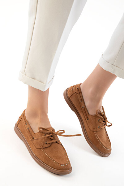 SOHO Taba Süet Kadın Loafer Ayakkabı 21347