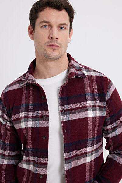 Tudors Men's Slim Fit slim fit checkered winter lumberjack shirt