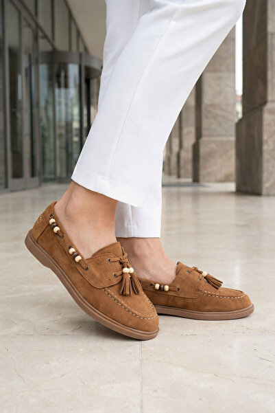 SOHO Tan Suede Women's Loafer Shoes 21348