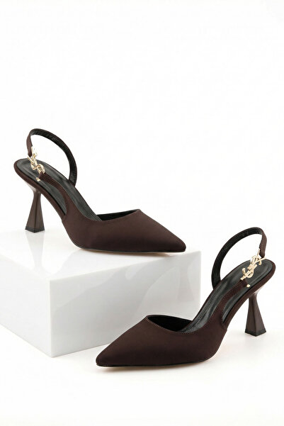 SOHO Kahve Mat Saten Kadın Klasik Topuklu Ayakkabı 21346