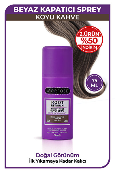 Morfose Hızlı Beyaz Kapatıcı Sprey 75 ml Koyu Kahverengi Saçlar