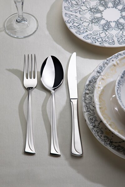 Nehir Maksi Saten 12-Person 84-Piece Cutlery Set with Leather Case