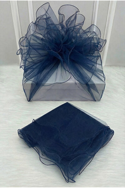 ZEYMERADE تول زخرفي باللون الأزرق الداكن، زينة هدايا الزفاف والخطوبة للعروس و...