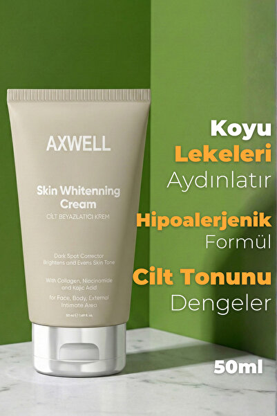 AXWELL Cilt Beyazlatıcı Aydınlatıcı Glutatyonlu Leke Karşıtı Krem Kolajen Nia...