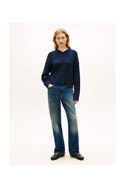 Tommy Hilfiger WW0WW48433 C1G XS CO ΚΑΛΩΔΙΟ MID GG RLX LS V-NK SWT