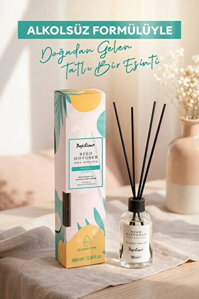 Papilion Tropik Çubuklu Oda Kokusu 100 ml Ferah ve Kalıcı Ortam Aroması