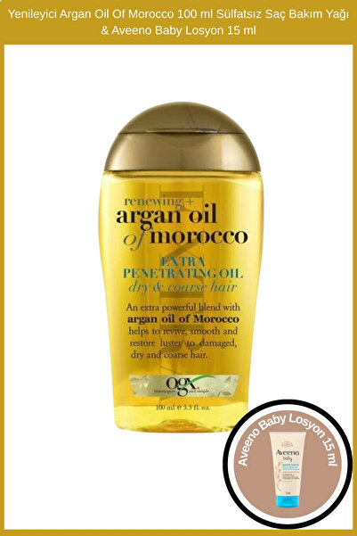 OGX Yenileyici Argan Oil Of Morocco 100 ml Sülfatsız Saç Bakım Yağı & Aveeno ...