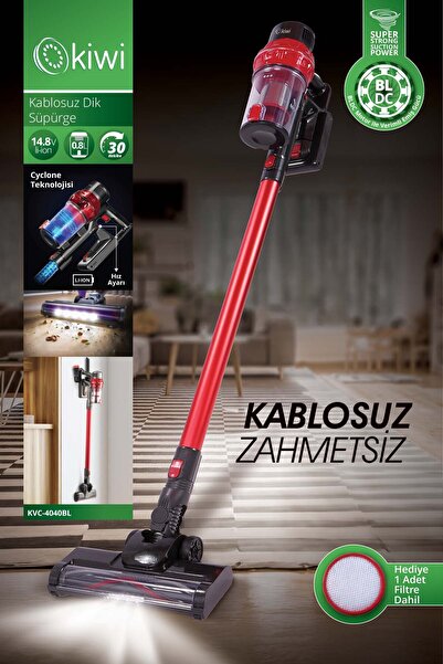Kiwi Kvc-4040BL Kablosuz Dikey Süpürge Kırmızı