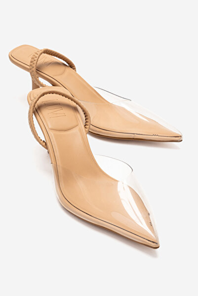 LuviShoes NELSON Bež prozirne ženske cipele sa špicastim vrhom i tankom petom