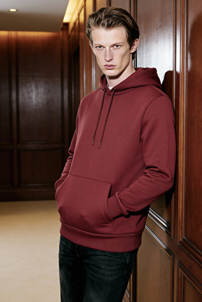 AC&Co / Altınyıldız Classics Erkek Bordo Standart Fit Içi Polarlı 3 Iplik Kap...