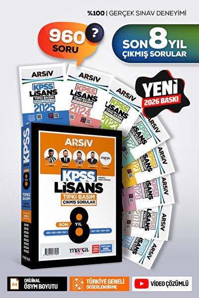 Marka Yayınları KPSS LİSANS Son 8 Yıl Tıpkı Basım Çıkmış Sorular | Video Çözü...