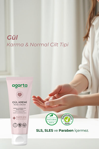 Agarta Doğal Gül Aromalı Nemlendirici El Ve Vücut Bakım Kremi 75 ml