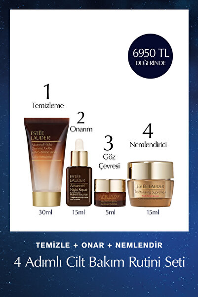 Estee Lauder 4 Adımlı Cilt Bakım Rutini Seti - Serum 15ml + Temizleme 30ml+ G...