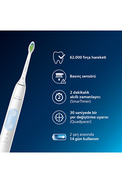 Philips Sonicare Protective Clean 5100 Şarjlı Diş Fırçası, 14 Gün Şarj, Seyahat Kabı, HX6859/29