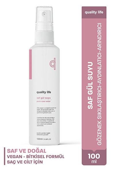 Quality Life Gül Suyu Tonik Doğal Saf Gül Suyu Gözenek Sıkılaştırıcı Aydınlat...