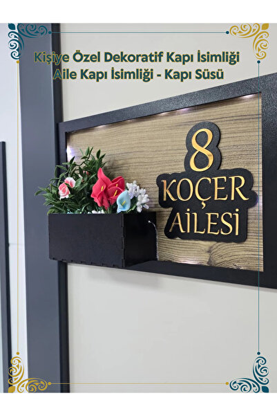Ma'Vessa Kişiye Özel Dekoratif Kapı İsimliği - Aile Kapı İsimliği - Kapı Süsü