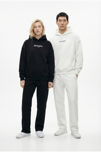 ablukaonline Unisex Oversize Baskılı Premium Kapüşonlu 2'Li Sweatshirt Beyaz ...