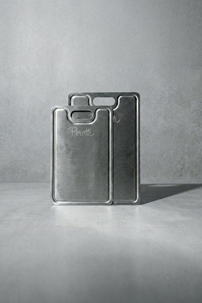 Perotti طقم ألواح تقطيع من الفولاذ المقاوم للصدأ 18/10 من كت ماستر، قطعتين، م...