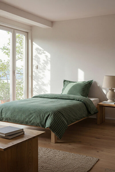 TRENDYOLMİLLA HOME Einzelnes gestreiftes Bettbezug-Set ohne Laken TPHSS26TKN0...