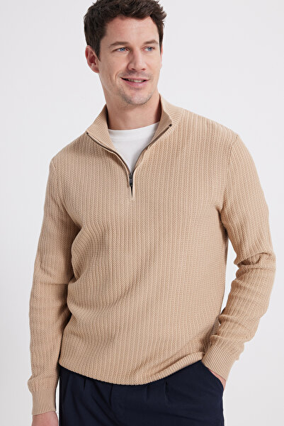 Tudors Ανδρικό Slim Fit Στενός Κόψιμος Με Σηκωτό Γιακά Φερμουάρ Σχεδιασμένο Μ...