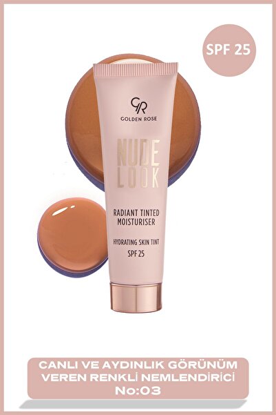 Golden Rose Nude Look Tinted Moisturiser 03 Deep Tint Papatya ve Hyaluronik A...