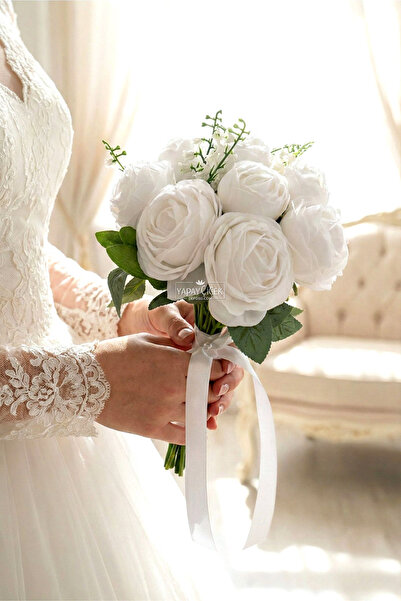 Yapay Çiçek Deposu باقة زهور الفاوانيا للعروس من أشاك-إي دايم، مجموعة من قطعتين