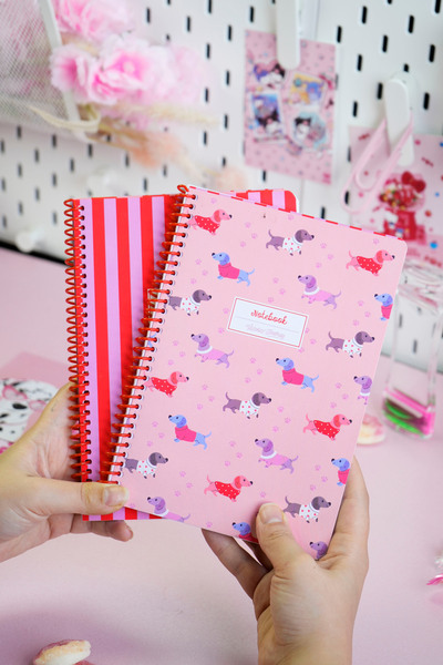 Victoria's Journals A5 Spiral School Notebook Set of 2 – Plain Soft Touch Cover