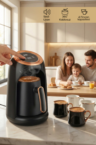 Sinbo Scm-2990 Automatic Turkish Coffee Machine Rose Gold Color