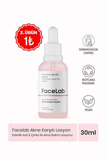 FaceLab Akne Kurutucu Losyon – Salisilik Asit & Çinko ile Akne Bakım Losyonu