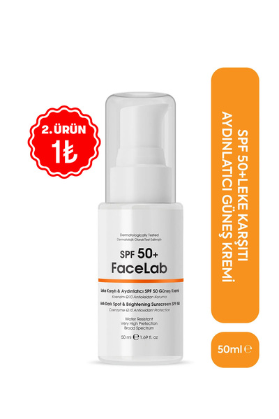 FaceLab Yüksek Koruyucu SPF 50+ Leke Karşıtı Güneş Kremi – UV Koruma & Ton Eş...