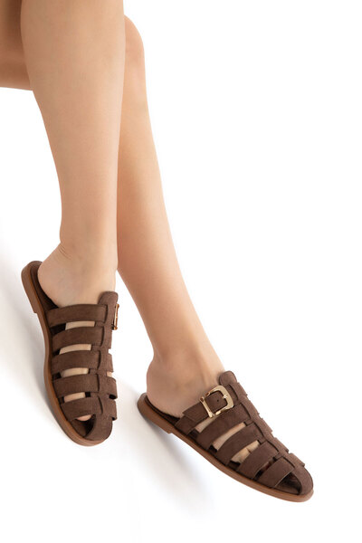 SOHO Brown Suede Women's Slippers 21381